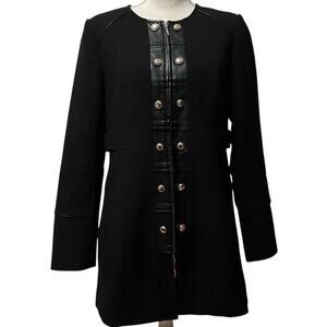 White House Black Market Ponte Knit Military Topper Double Zipper Jacket Size S